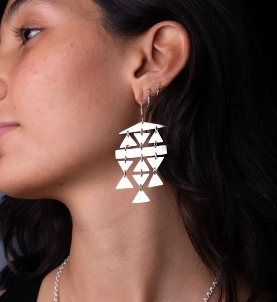 Silver Drape Earring